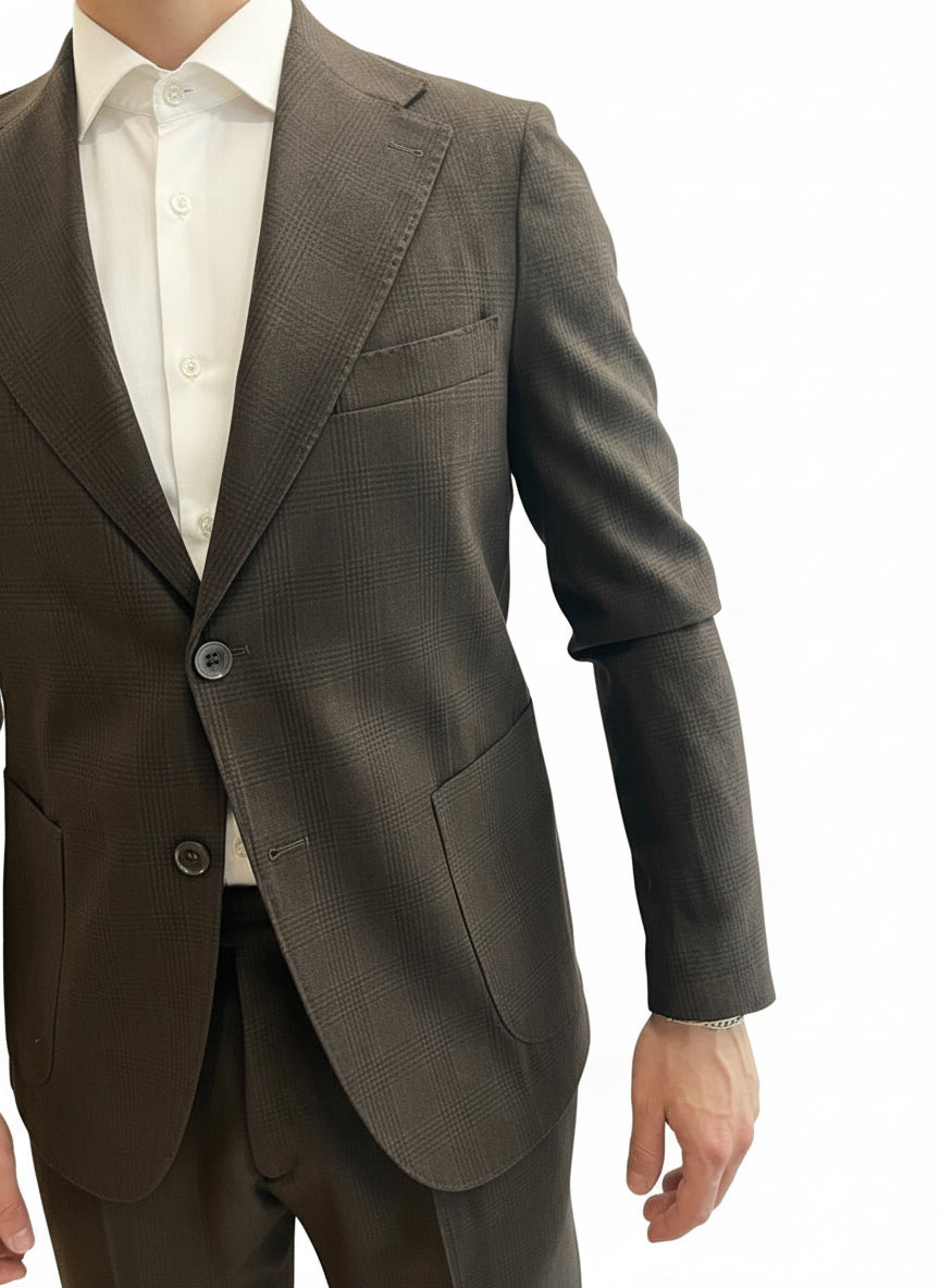 Abito monopetto flanella a quadri