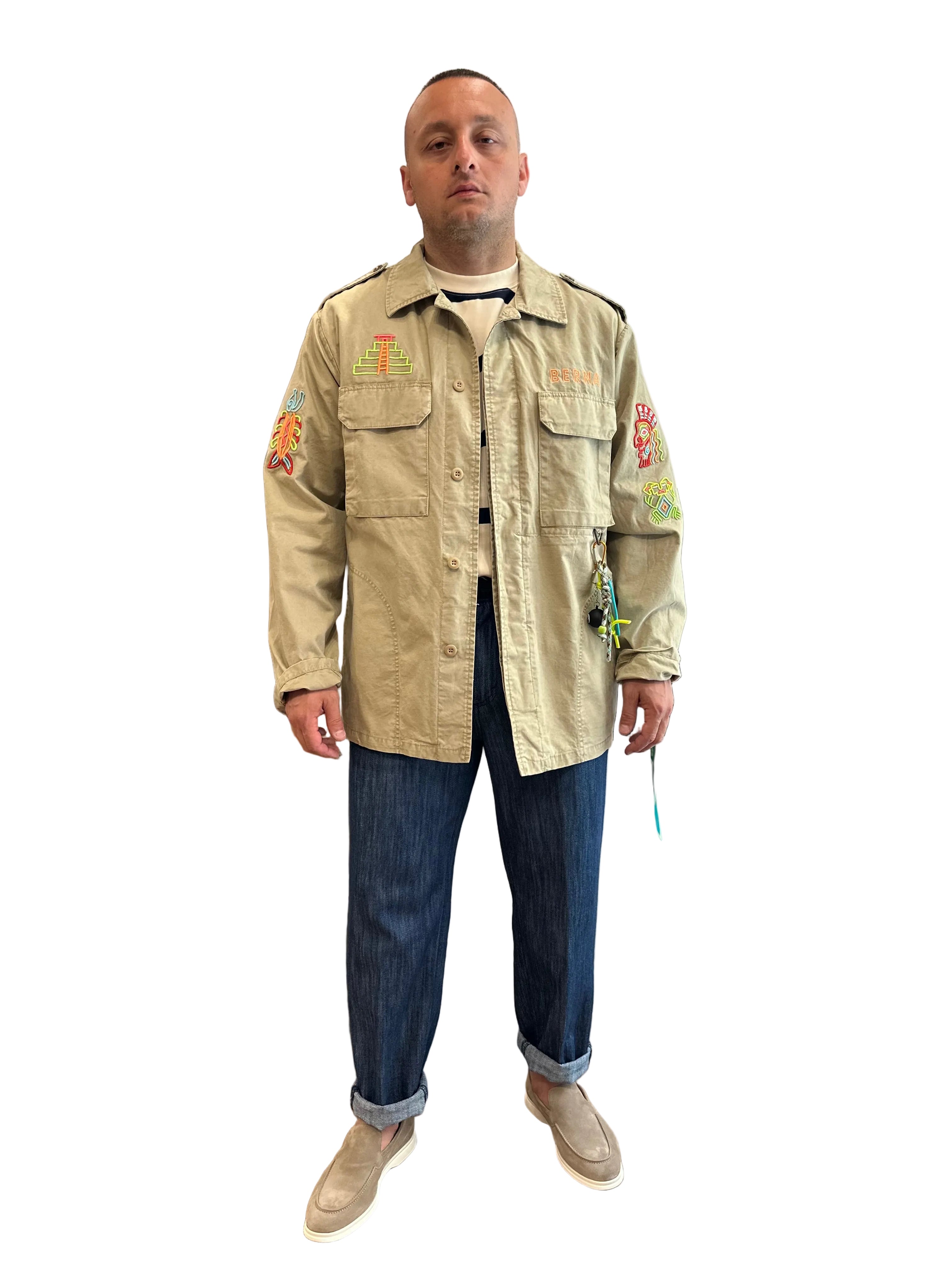 OVERSHIRT CON RICAMI AZTECH
