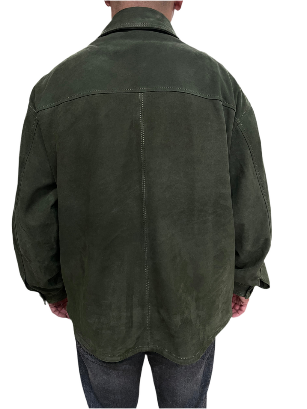 Giacca over in pelle scamosciata