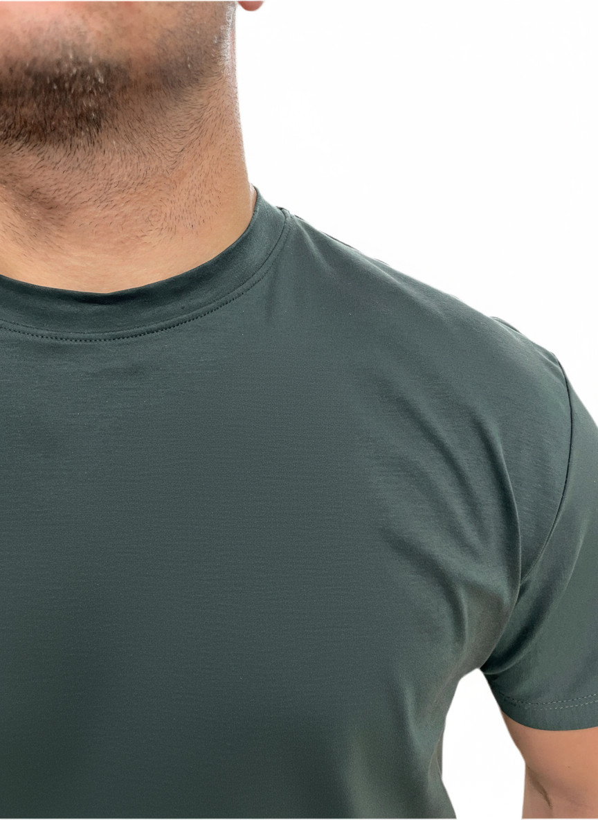 T-SHIRT GIROCOLLO VERDE
