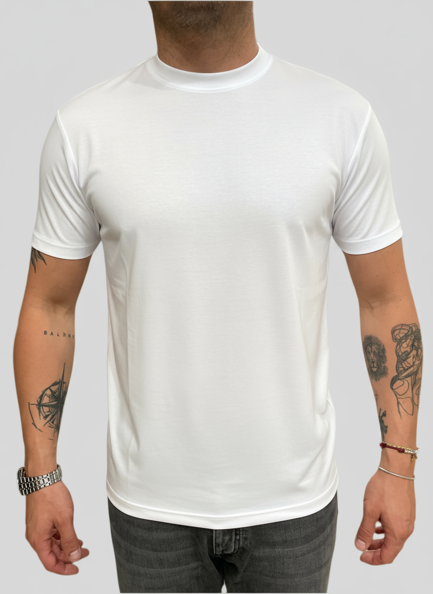 T-SHIRT GIROCOLLO BIANCO