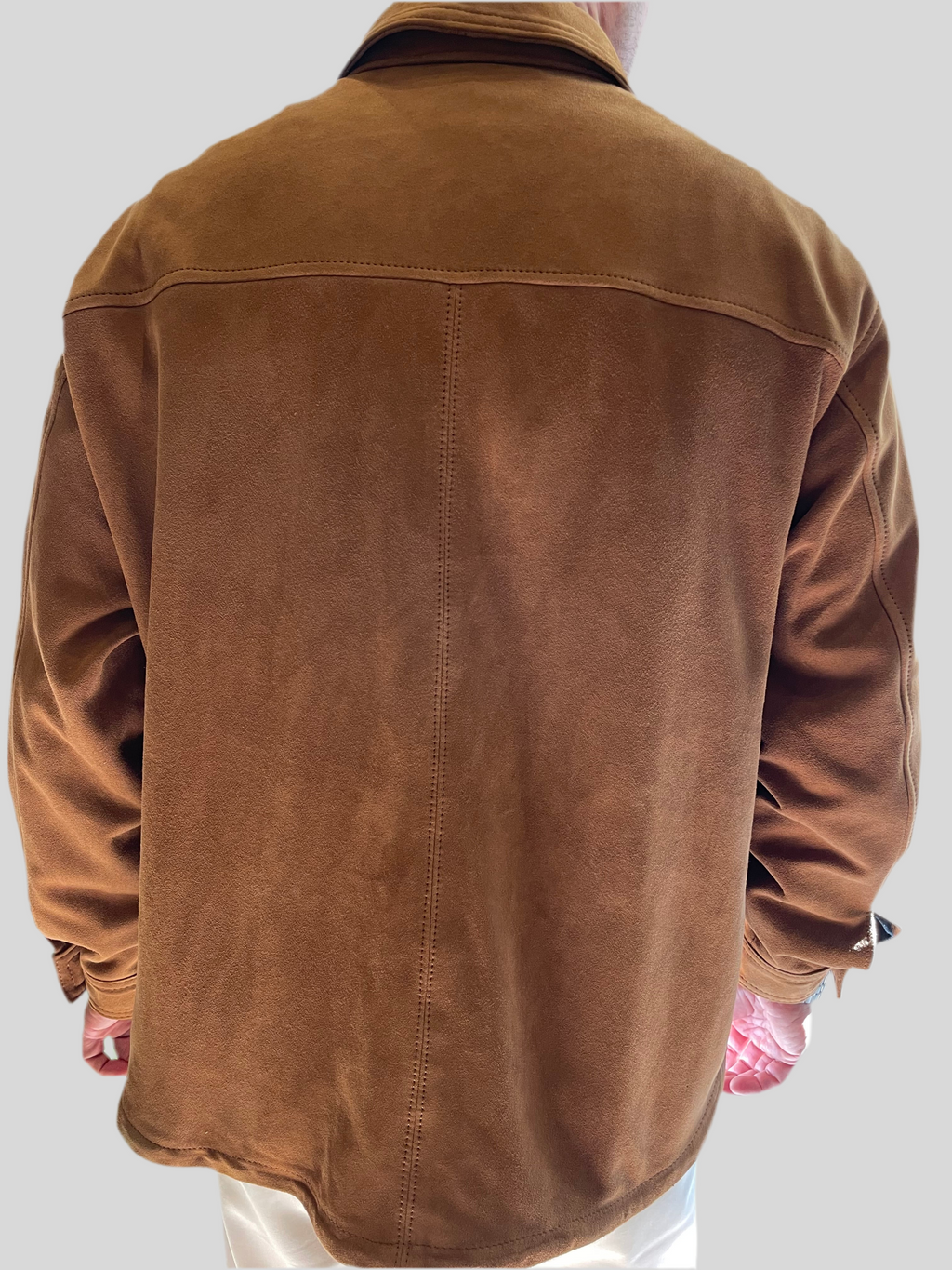 Giacca over in pelle scamosciata