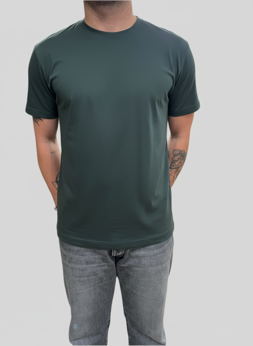 T-SHIRT GIROCOLLO VERDE