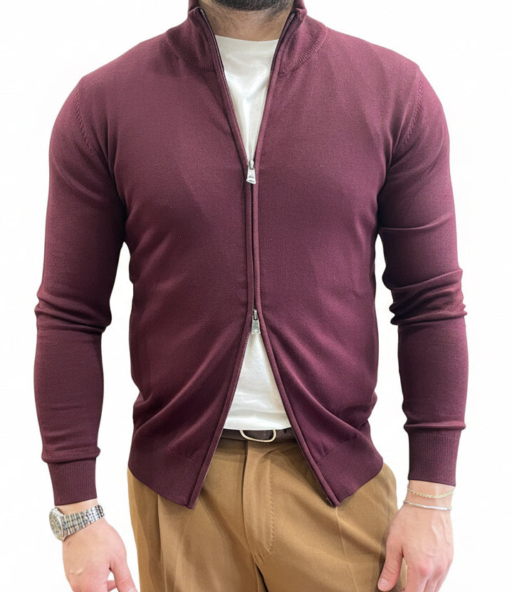 Cardigan maglia con zip