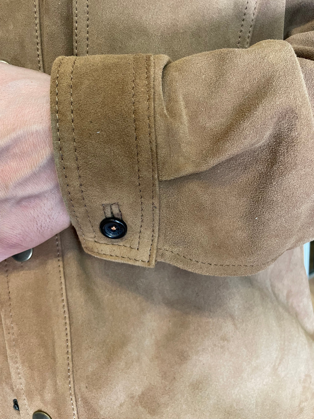 Giacca over in pelle scamosciata