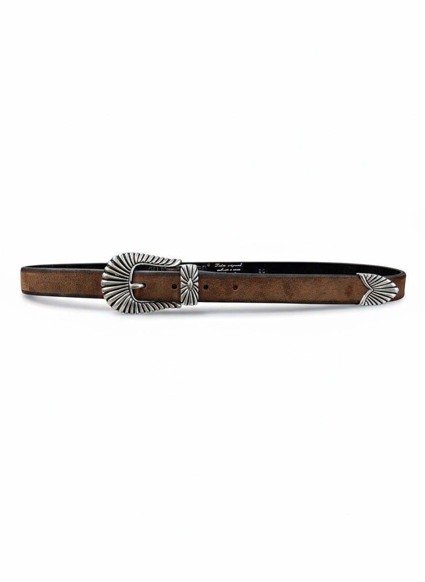 Cintura western marrone scamosciata