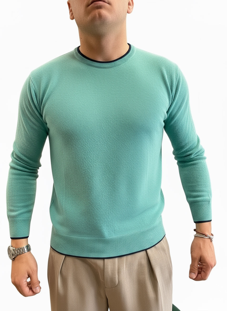 Maglione girocollo misto lana