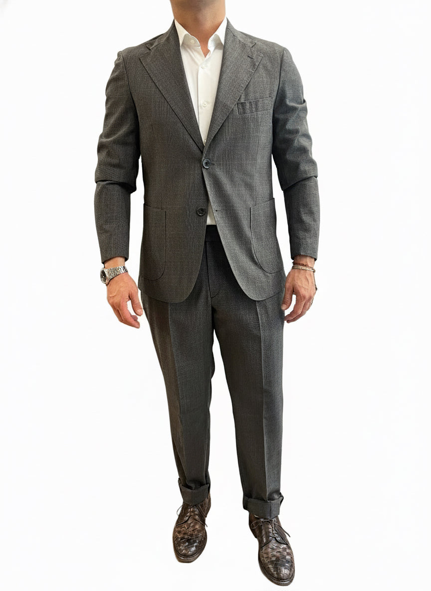 Abito monopetto  lana check