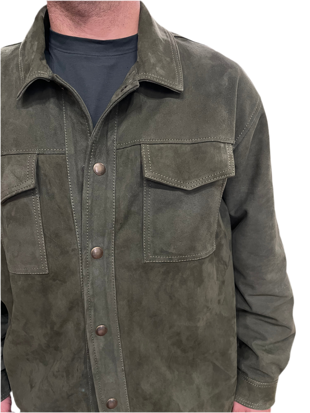 Giacca over in pelle scamosciata