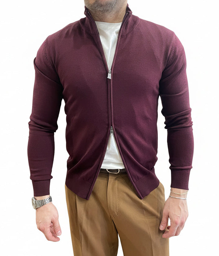 Cardigan maglia con zip