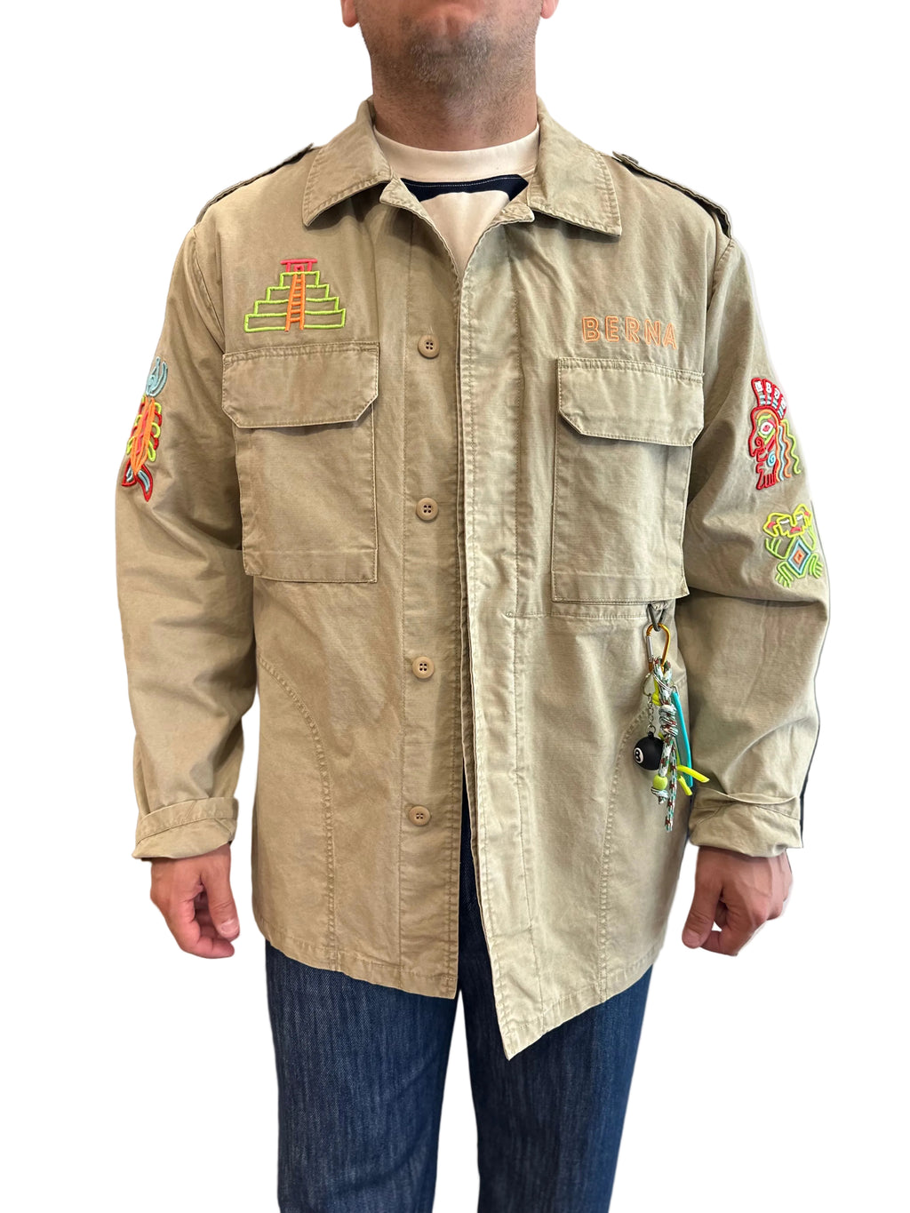 OVERSHIRT CON RICAMI AZTECH