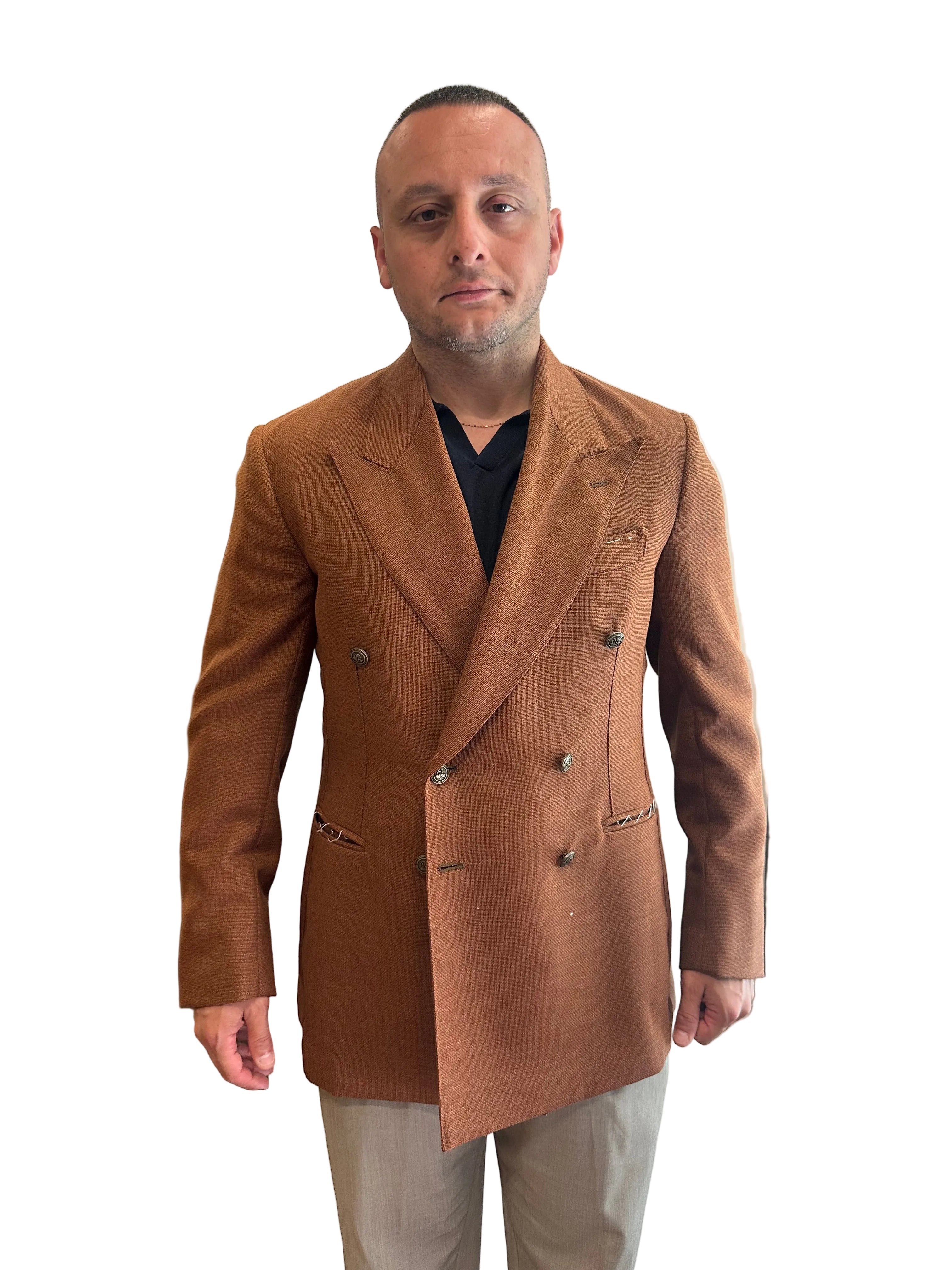 Giacca doppiopetto in lino