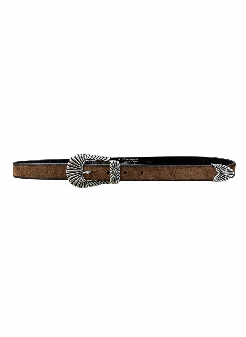 Cintura western marrone scamosciata