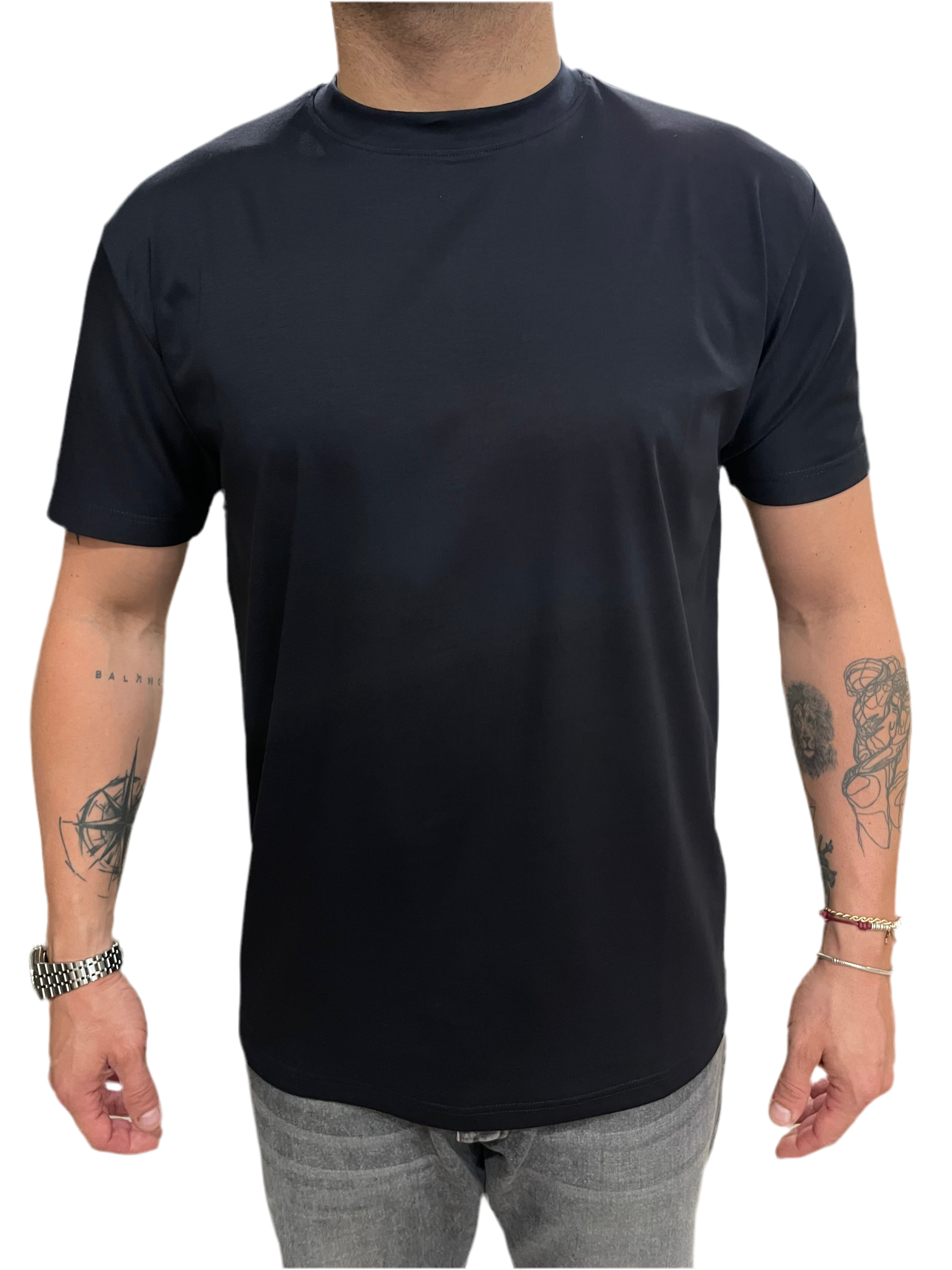 T-SHIRT GIROCOLLO NAVY
